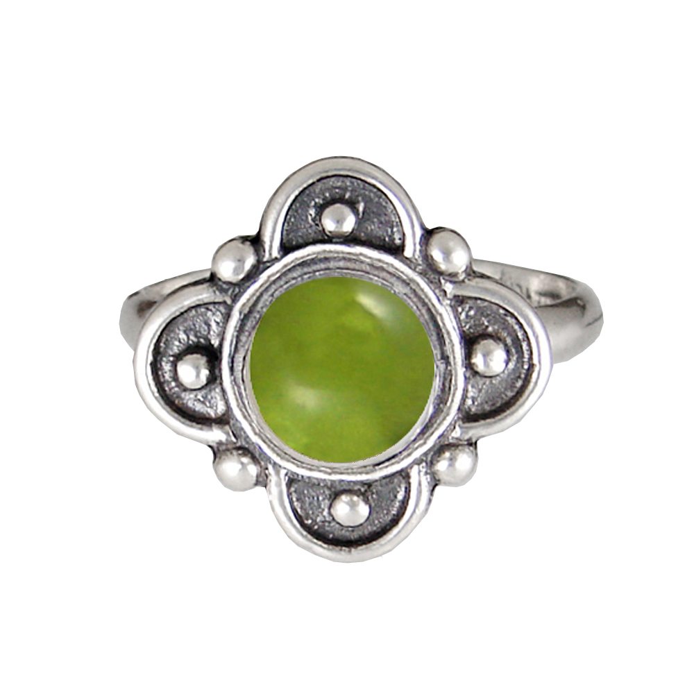 Sterling Silver Gemstone Ring With Peridot Size 7